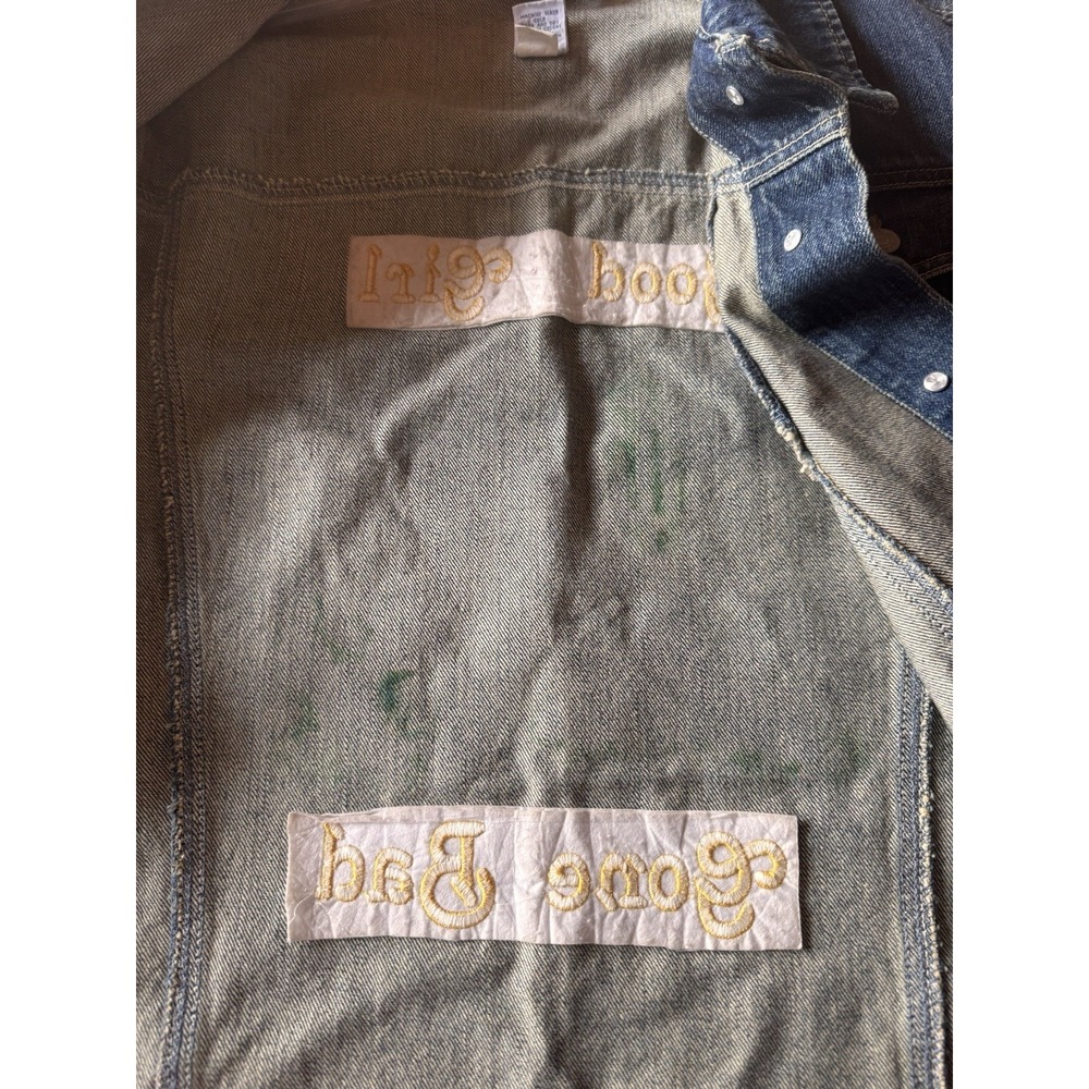 Gap Good Girl Gone Bad Woman's Extra Large‎ Dark Denim Jacket Western Cowgirl - Picture 8 of 10